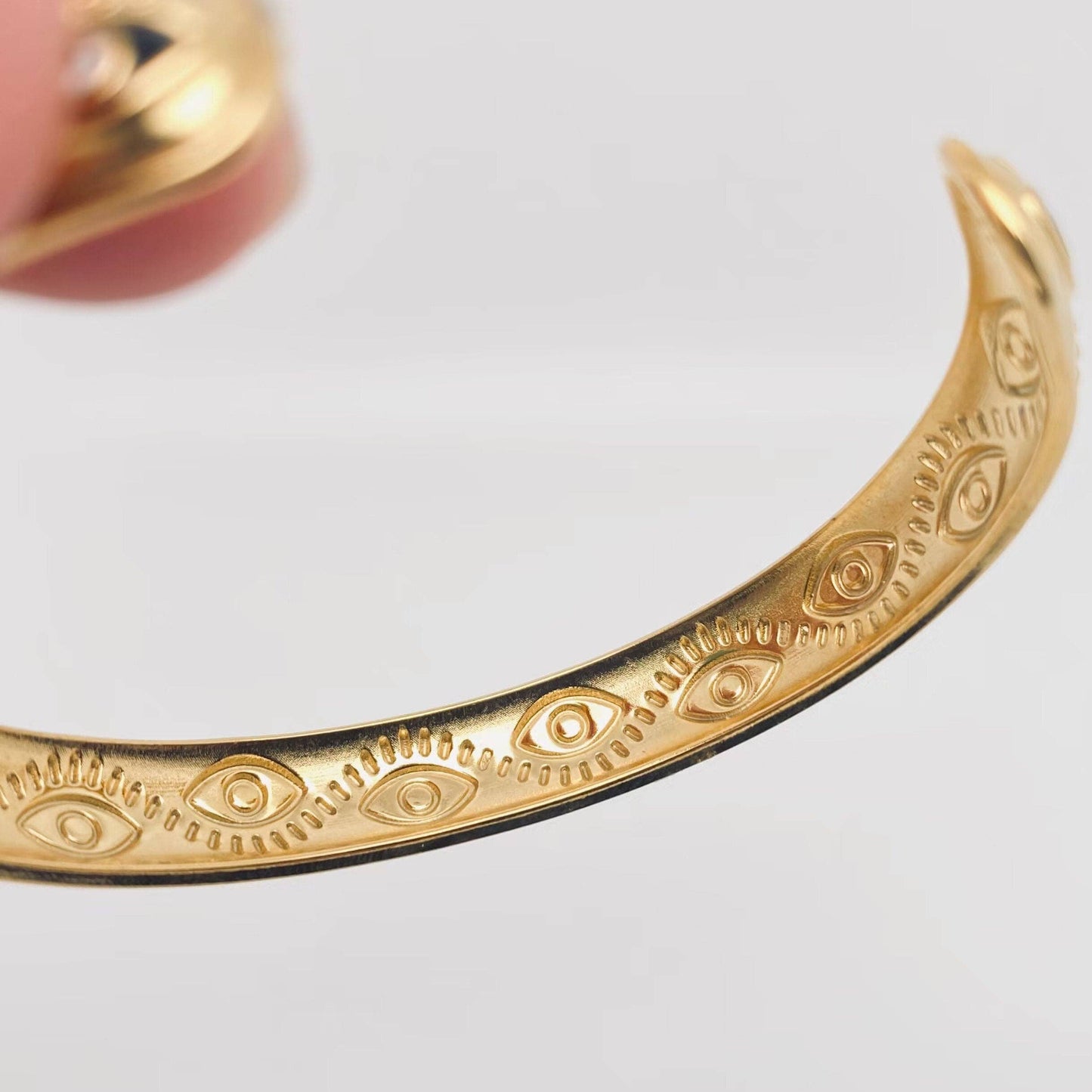 Evil Eye 18k Gold Plated Steel Bangle Cuff