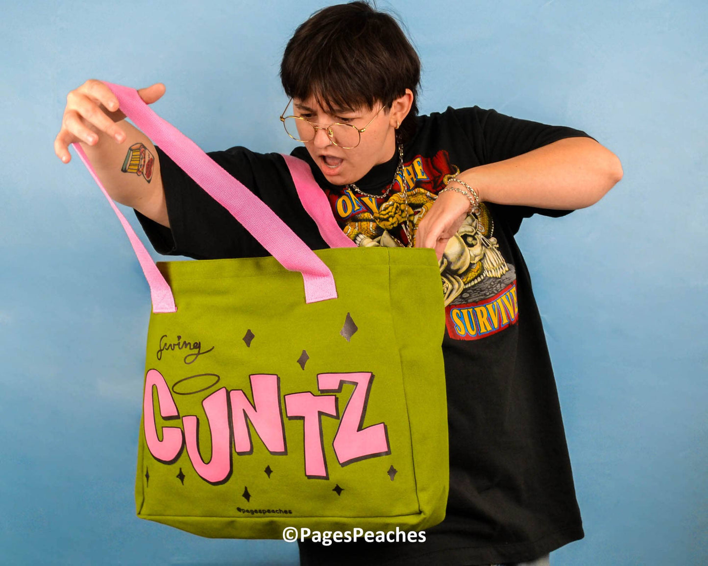 “CUNTZ” Bratz Green Tote Bag