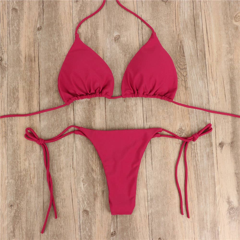 Wine Red Triangle Bikini (Separates)