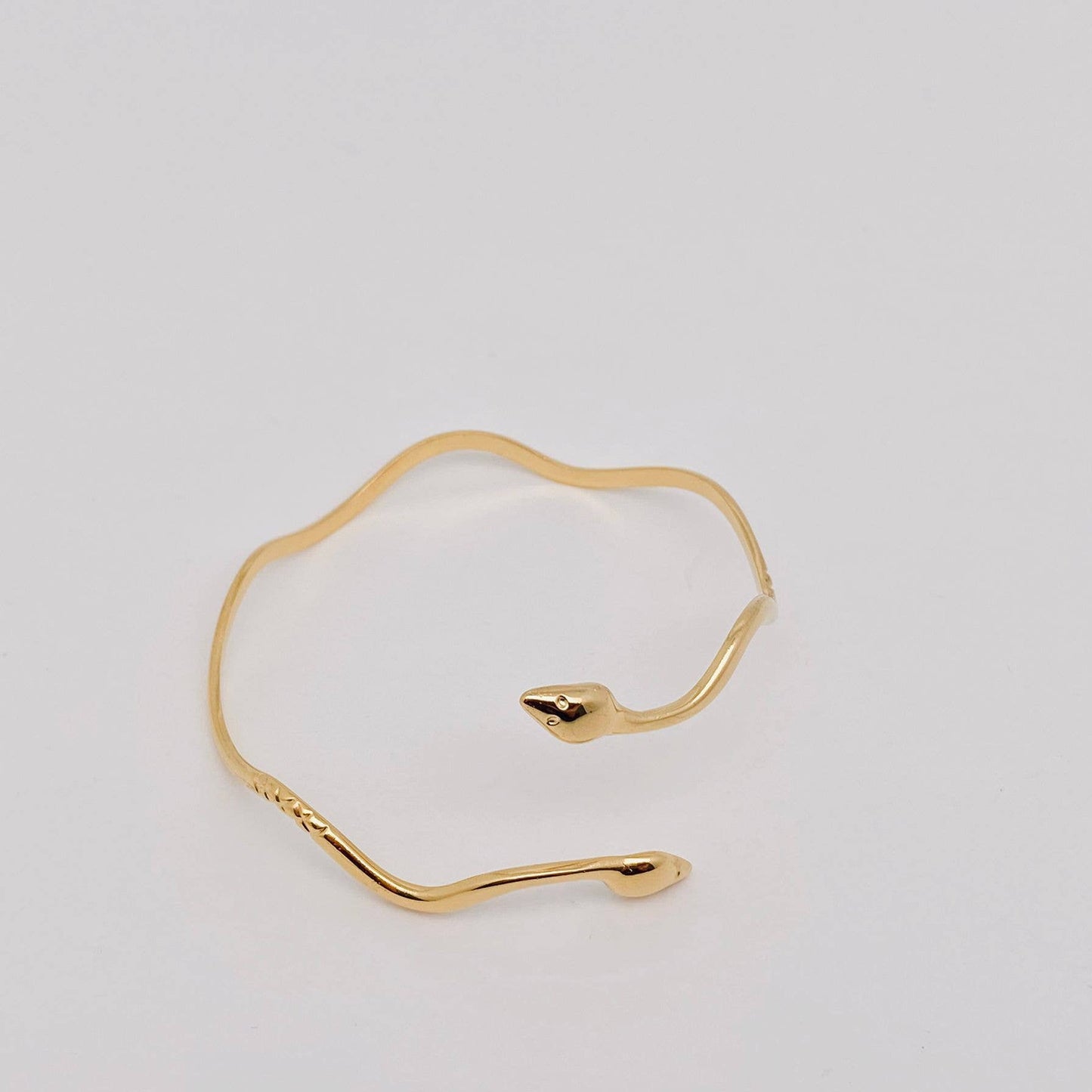 Double Headed Snake Wavy Cuff Bangle