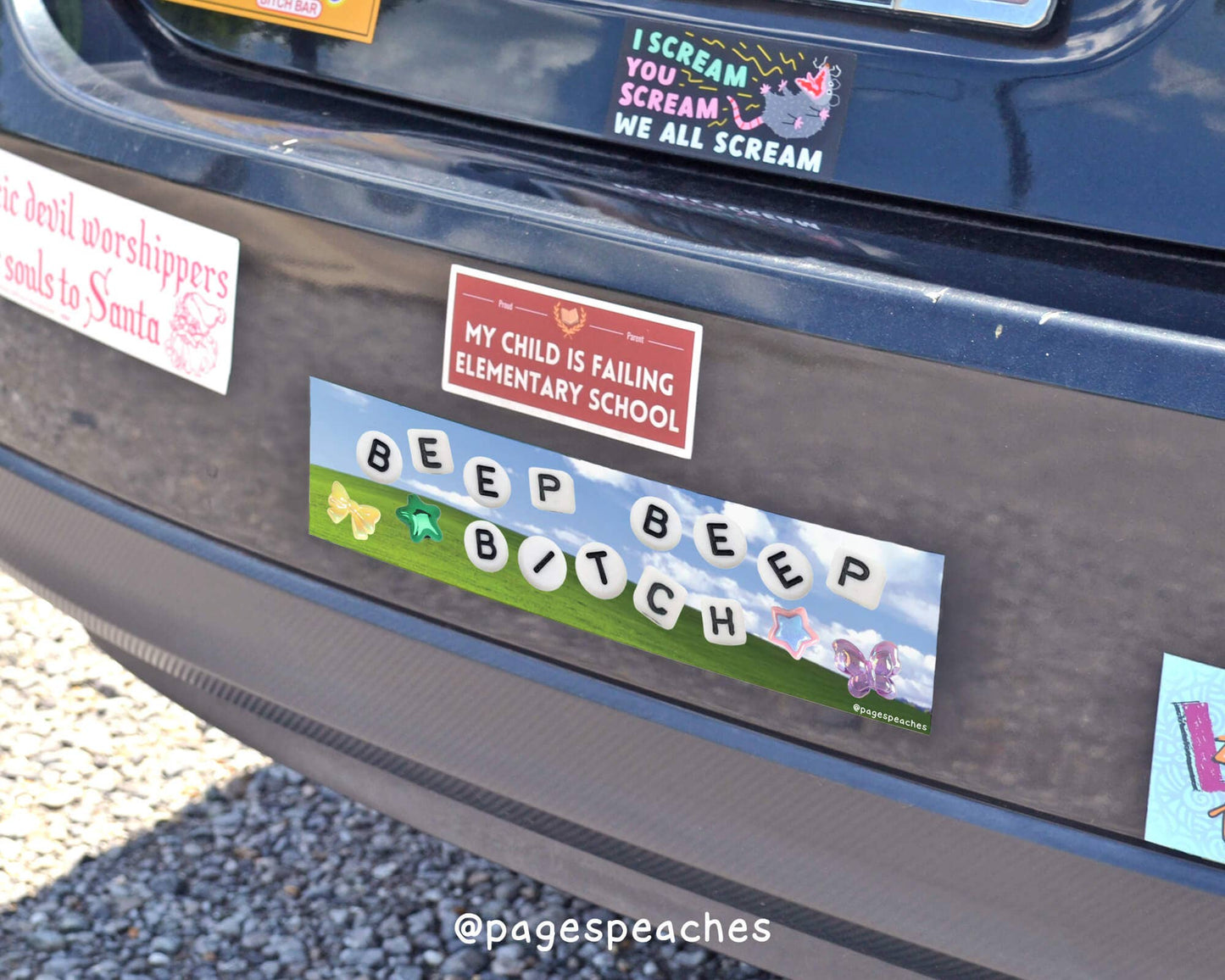 "Beep Beep Bitch" Bumper Sticker Magnet