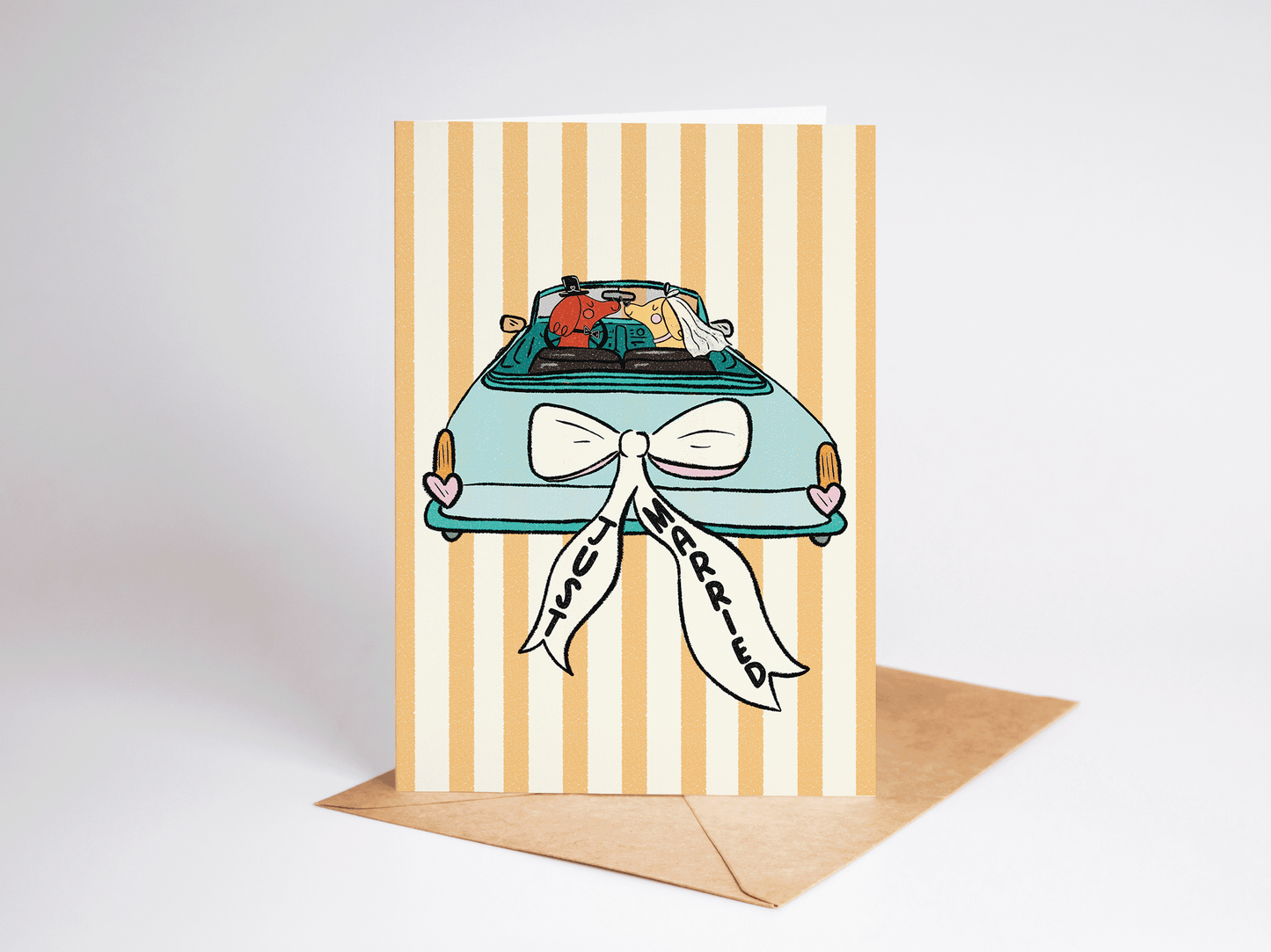 "Just Married" Dogs in Love Wedding Greeting Card
