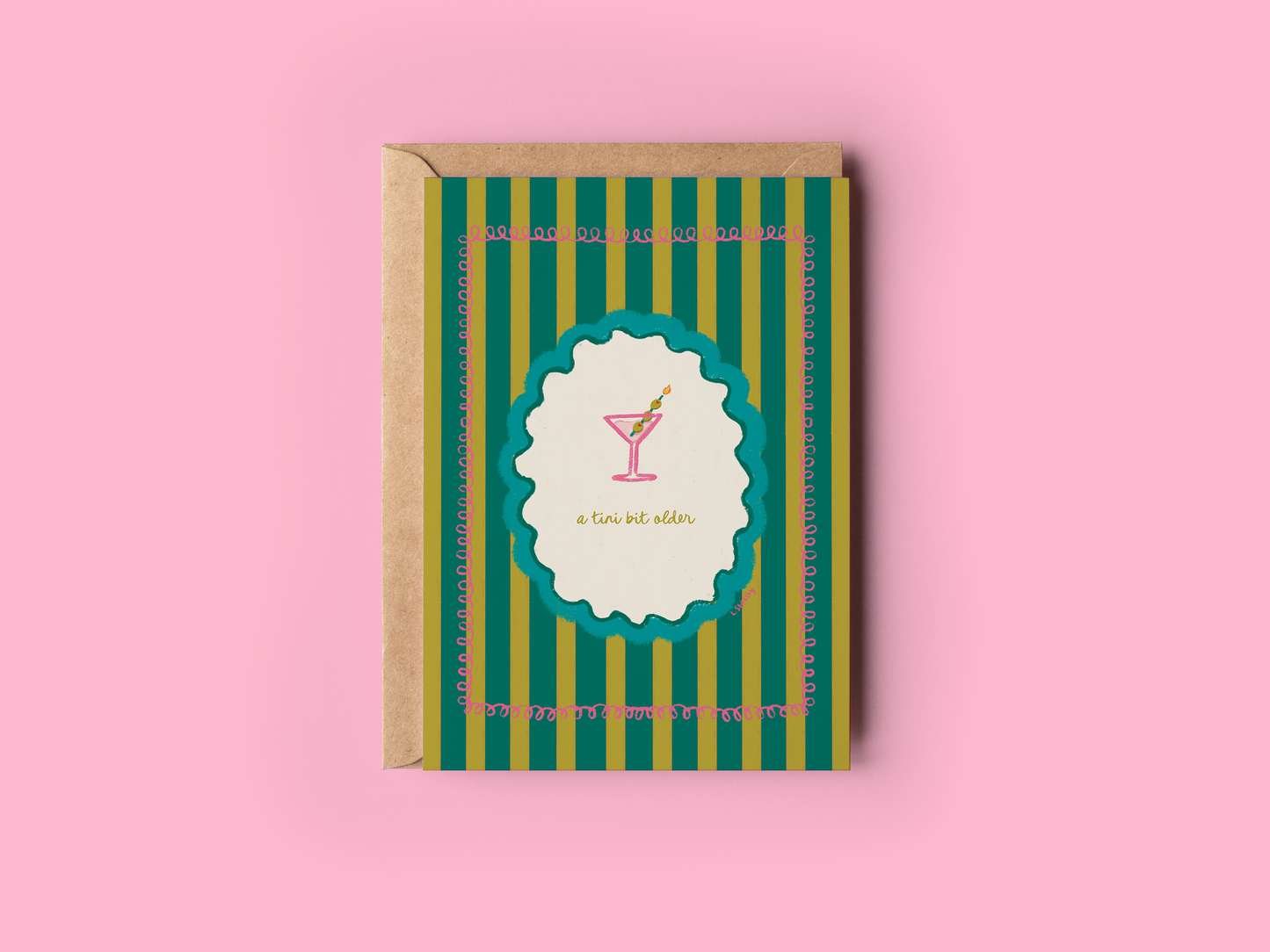 "A Tini Bit Older" Dirty Martini Greeting Card