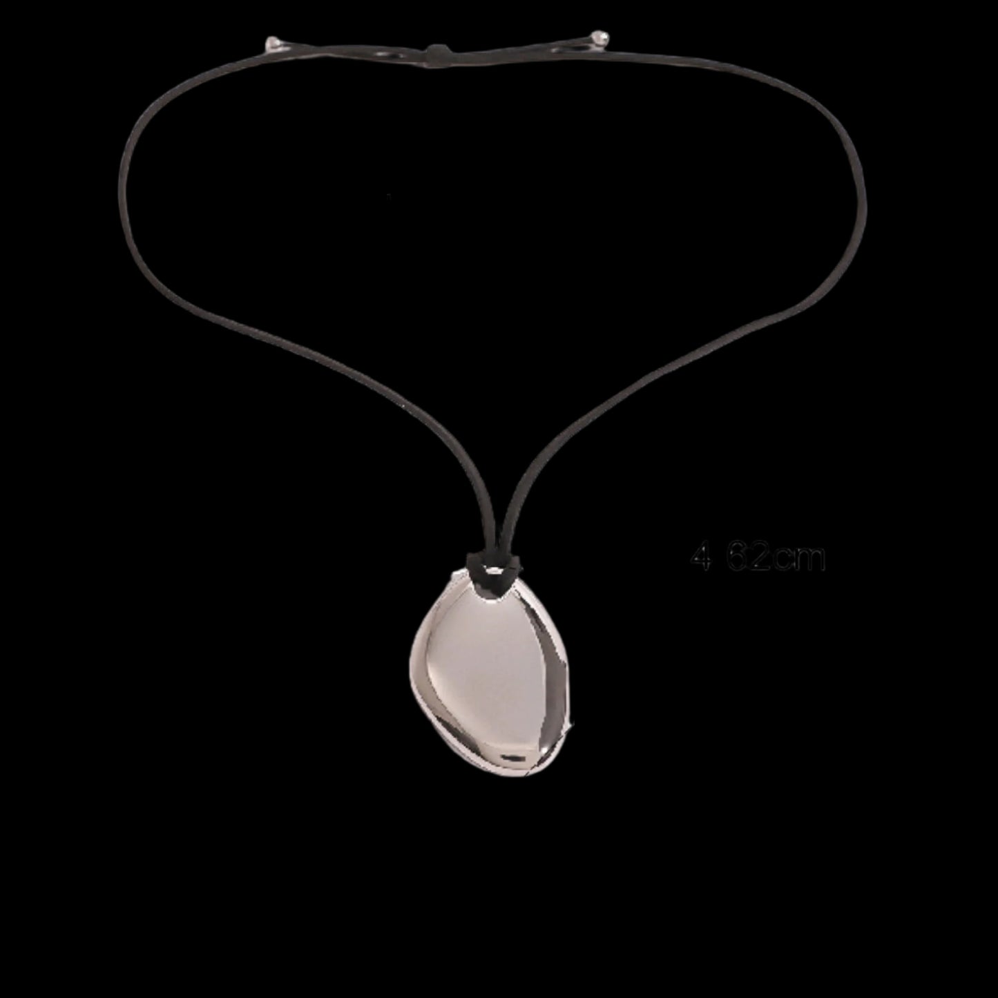 Gold-Plated Abstract Pendant on Leather Cord