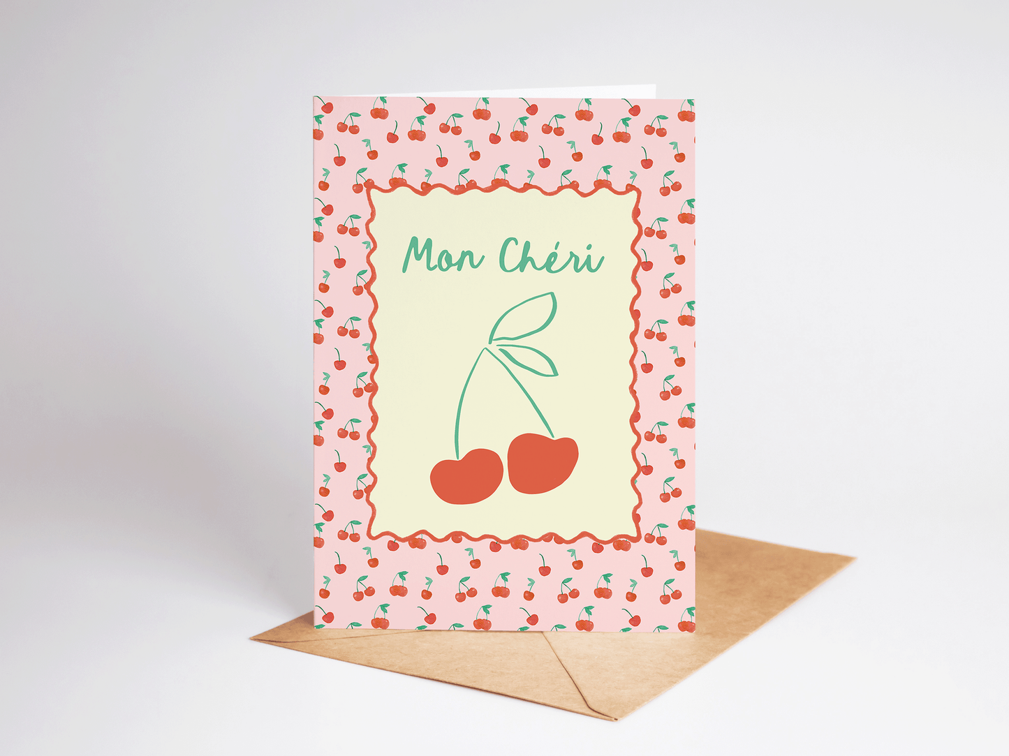 Mon Chéri Cherry Greeting Card