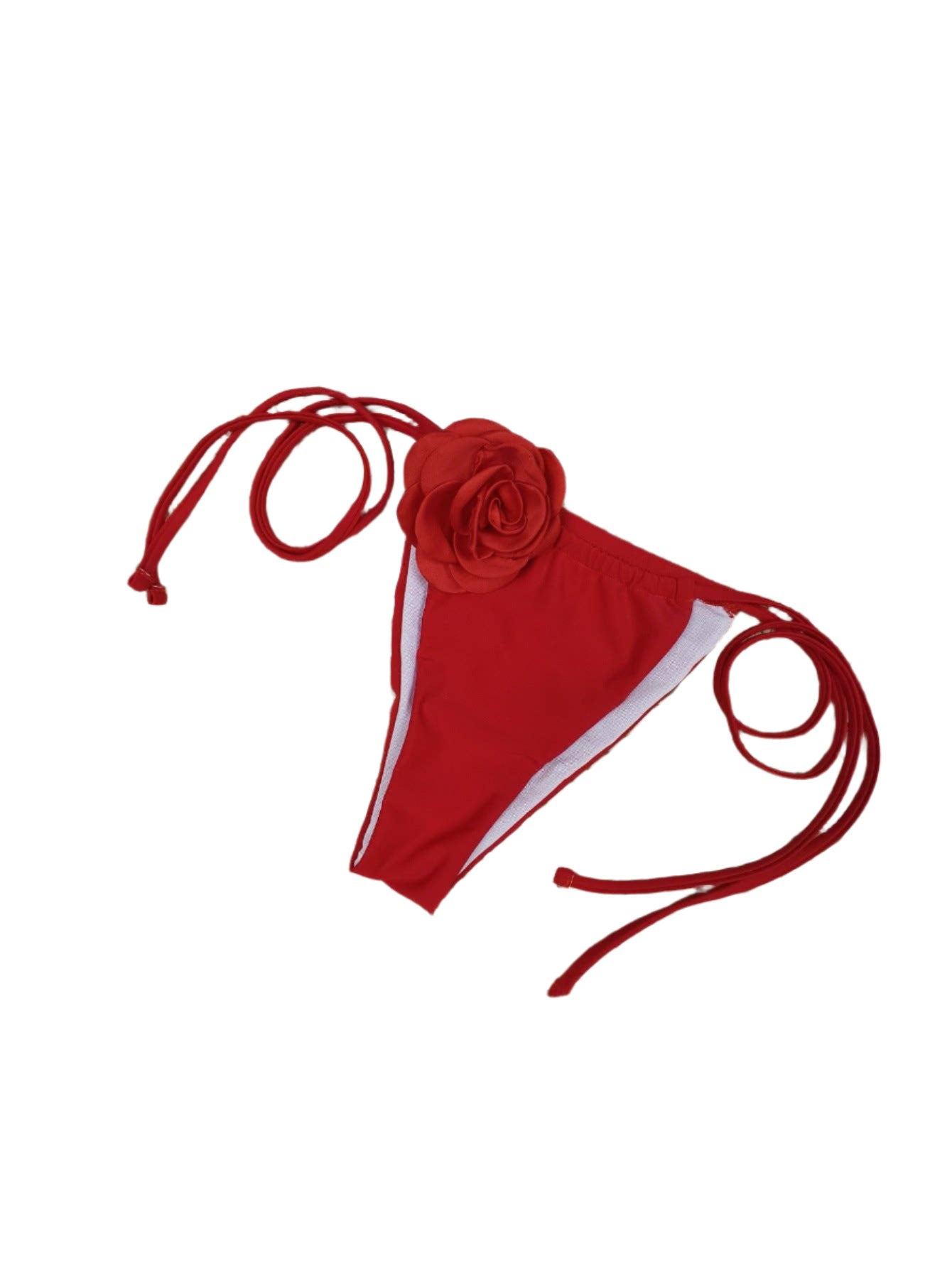 Strapless Red Flower Bikini