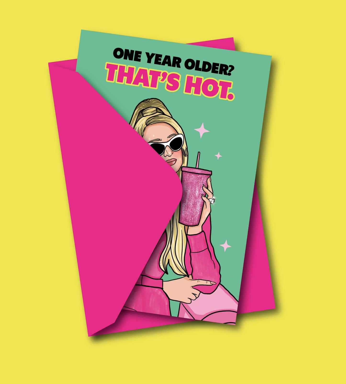 That's Hot Paris Hilton Birthday Greeting Card