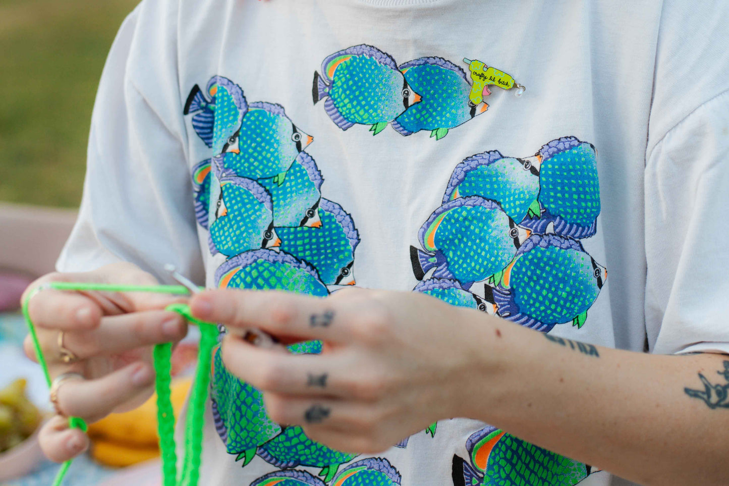 "Crafty Lil Bitch" Hot Glue Gun Enamel Pin