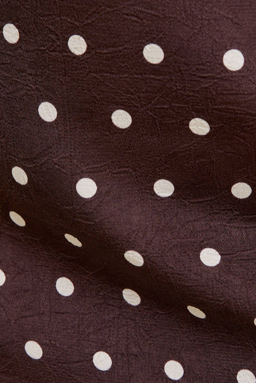 Brown Polka Dot One-Shoulder Top & Mini Skirt (Seperates)