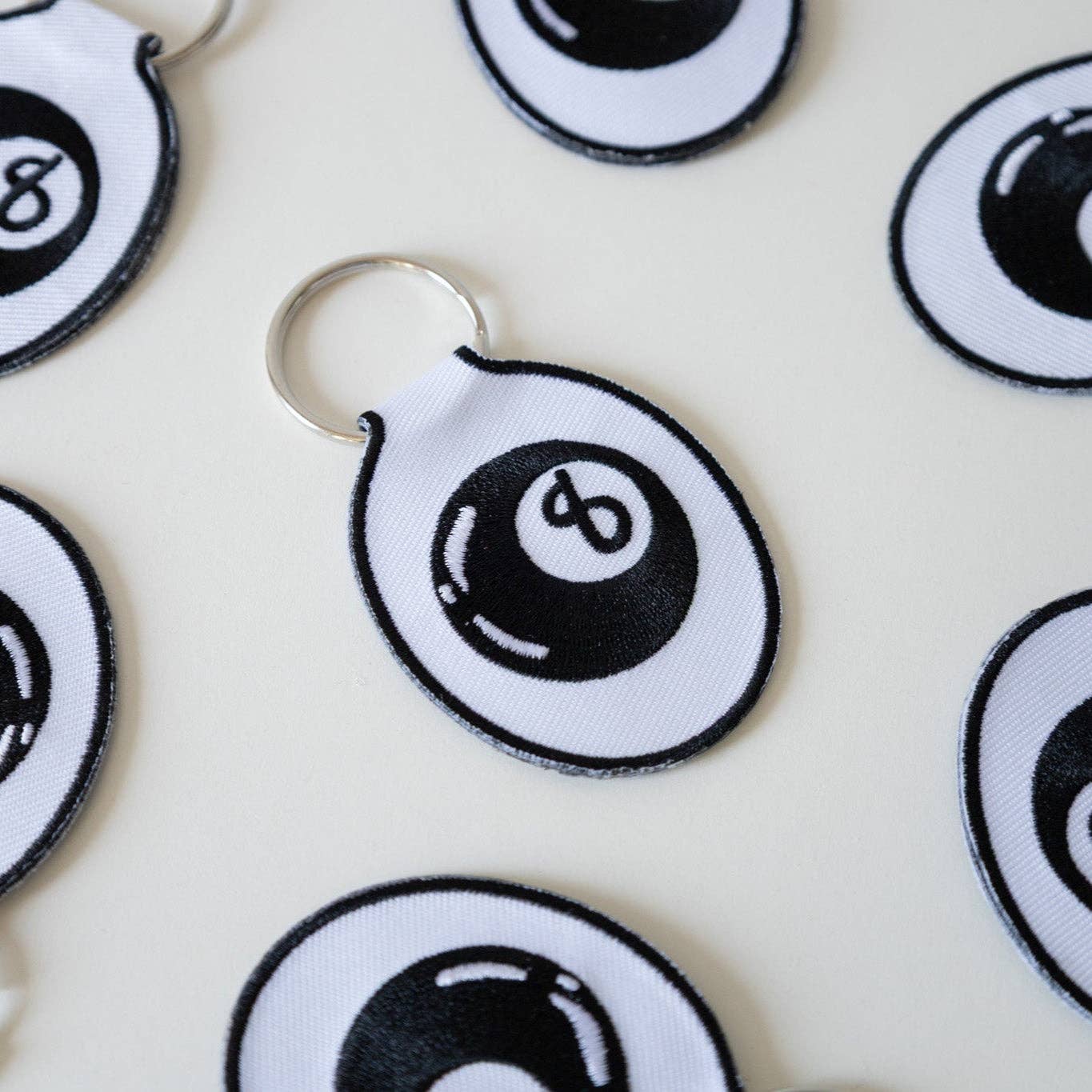 Magic 8 Ball Embroidered Keychain