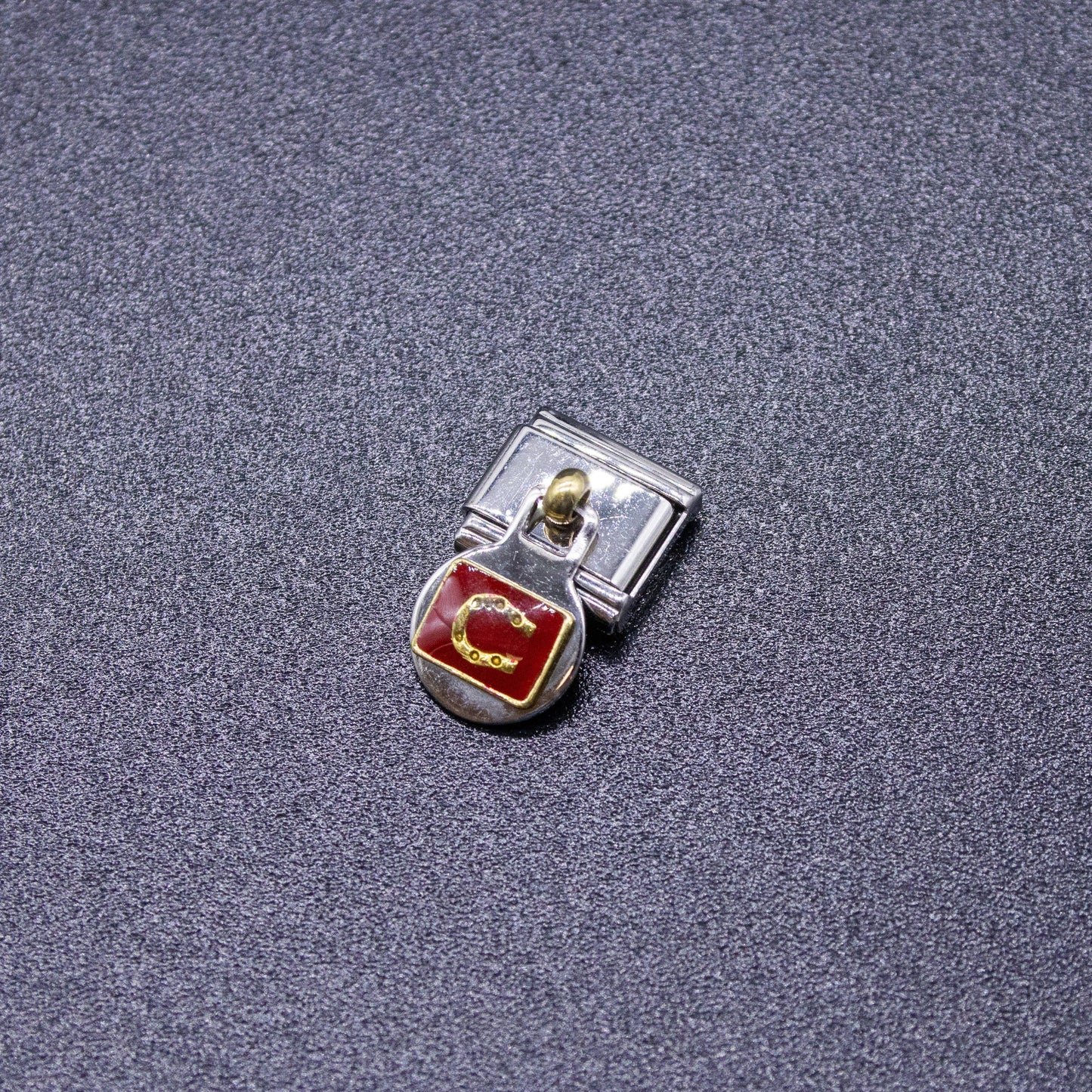 Red Horseshoe Dangle Italian Charm