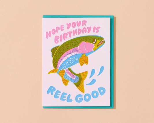 Reel Good (Trout) Letterpress Fish Card