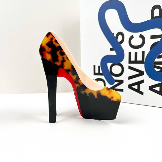 Leopard Red Bottom Heel Acetate Hair Clip