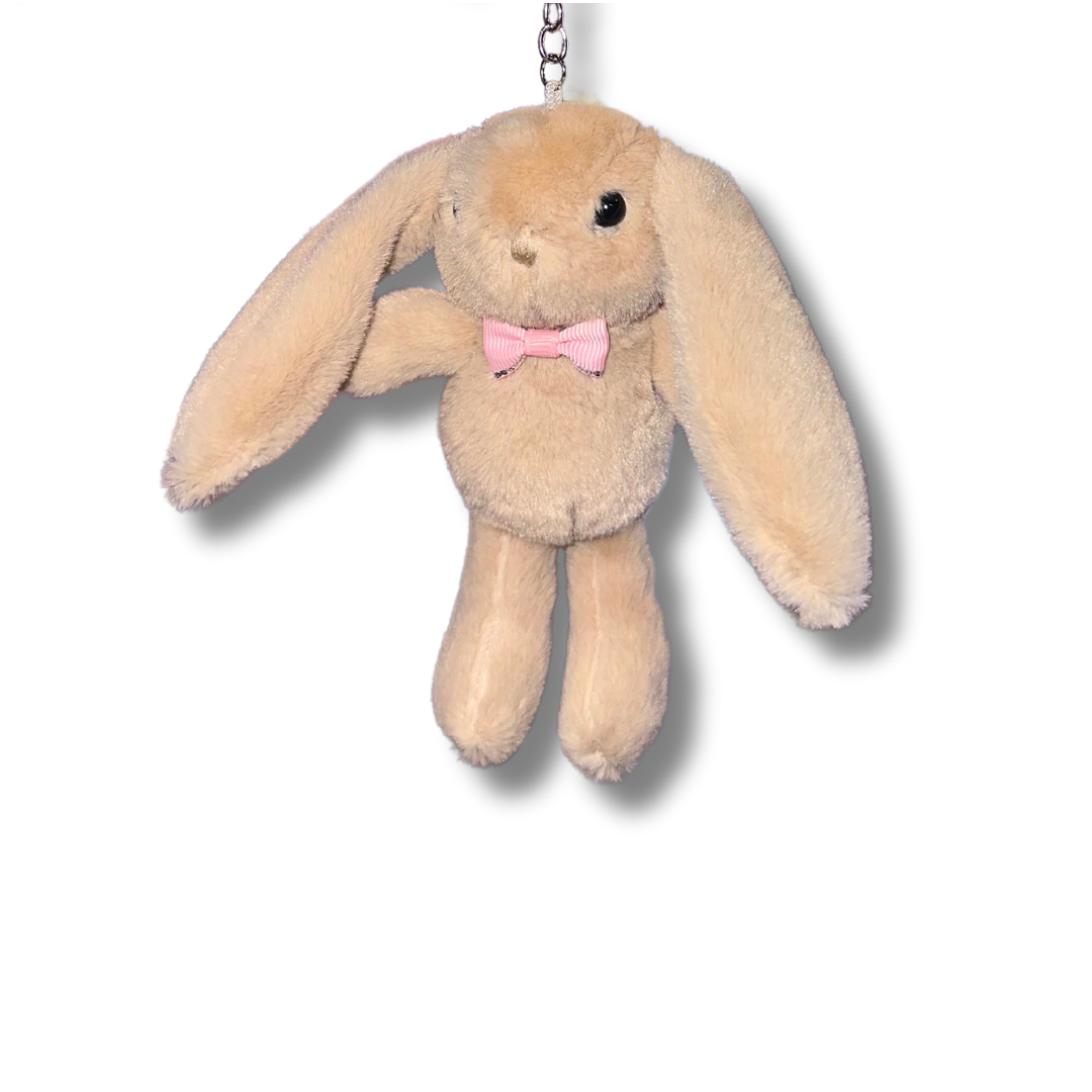 Stuffed Bunny Bow Keychain / Bag Charm