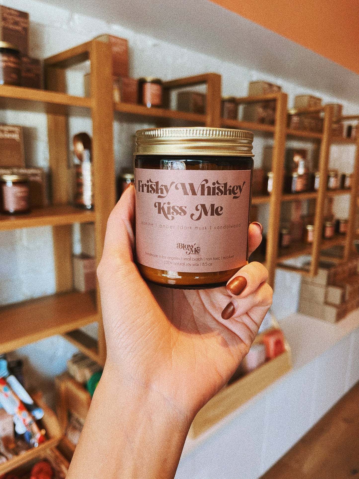 Frisky Whiskey Kiss Me Candle