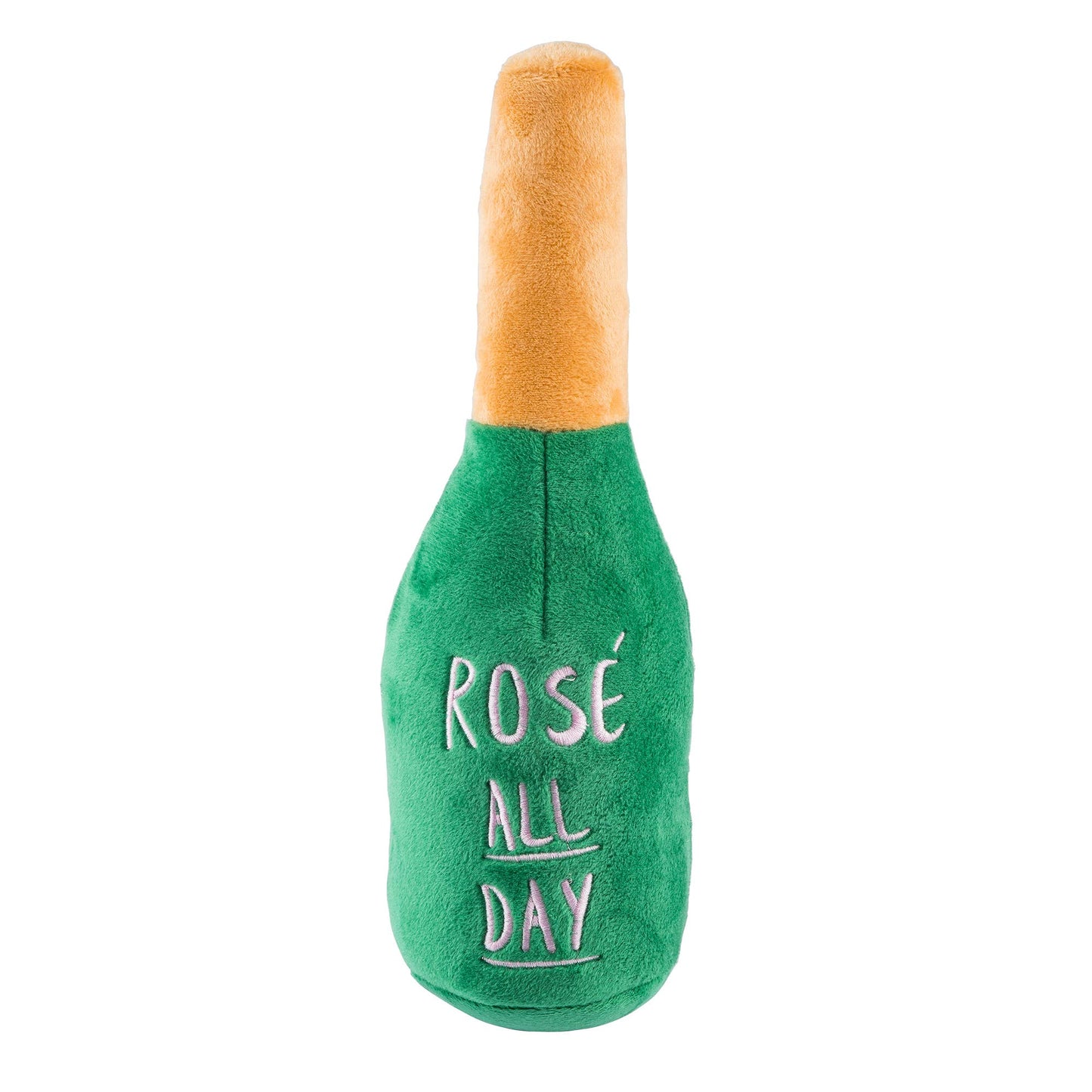 Woof Clicquot Rose' Champagne Bottle Squeaker Dog Toy: Small