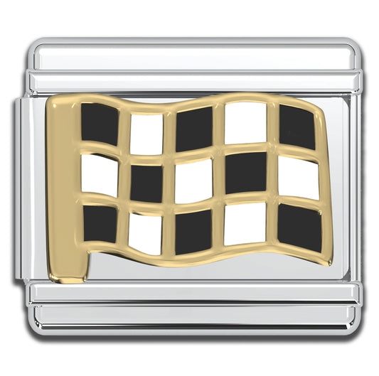 Checkered Flag Italian Charm