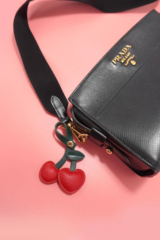 Vegan Leather Cherry Bag Charm