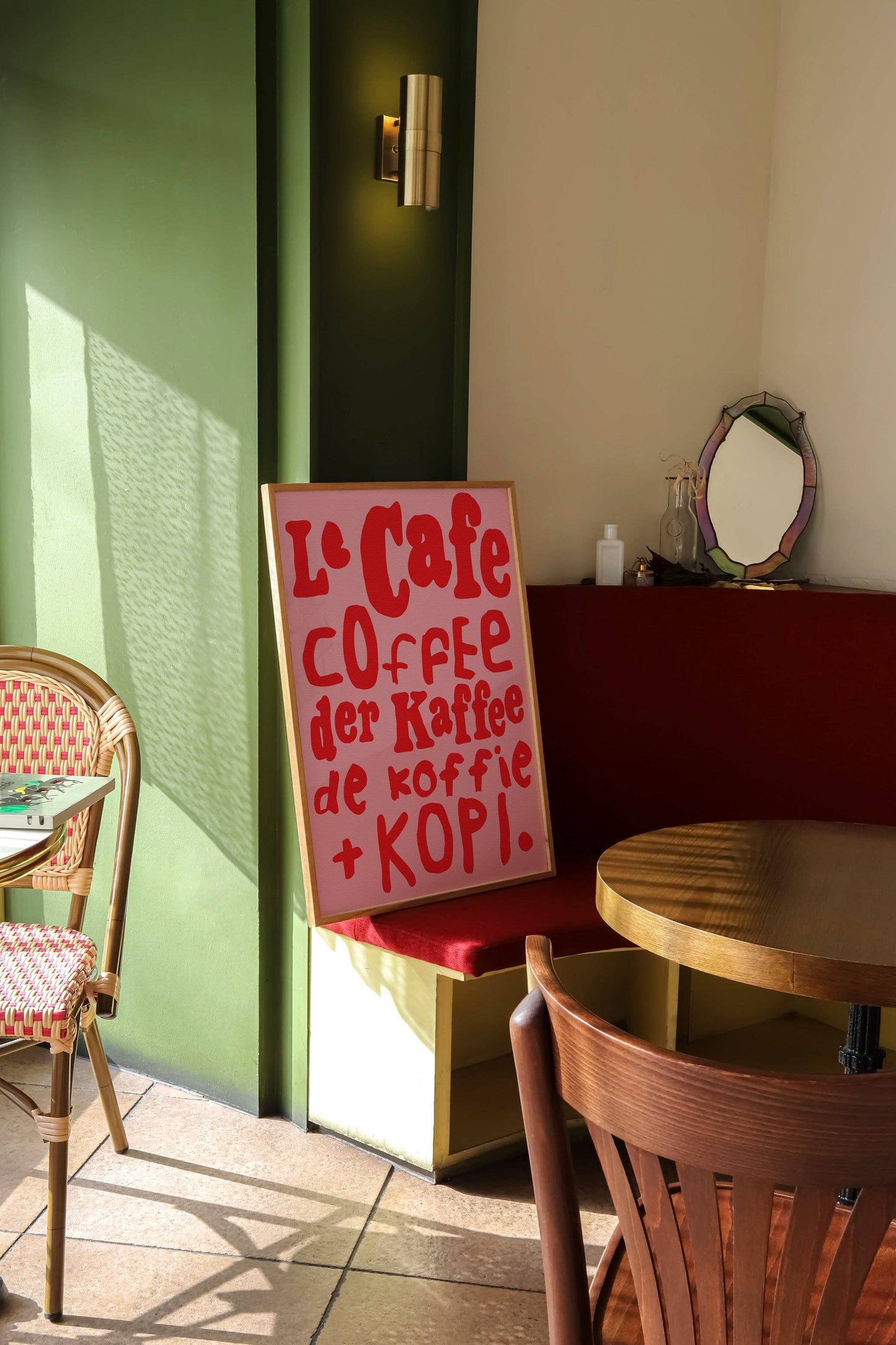 Le Cafe Coffee Colorful Kitchen Wall Art Print