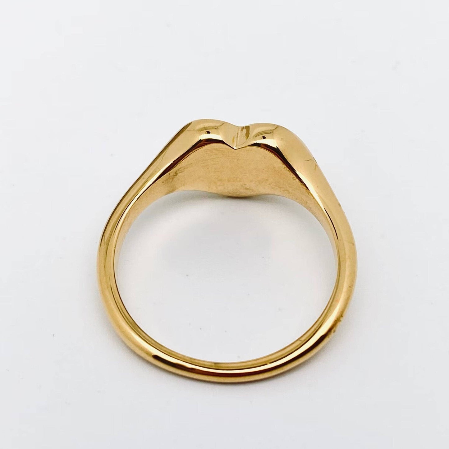 "Fuck Off" Heart-shaped 18K Gold Plated Steel Ring