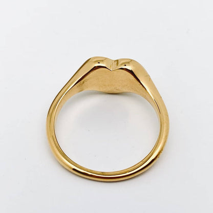 "Fuck Off" Heart-shaped 18K Gold Plated Steel Ring