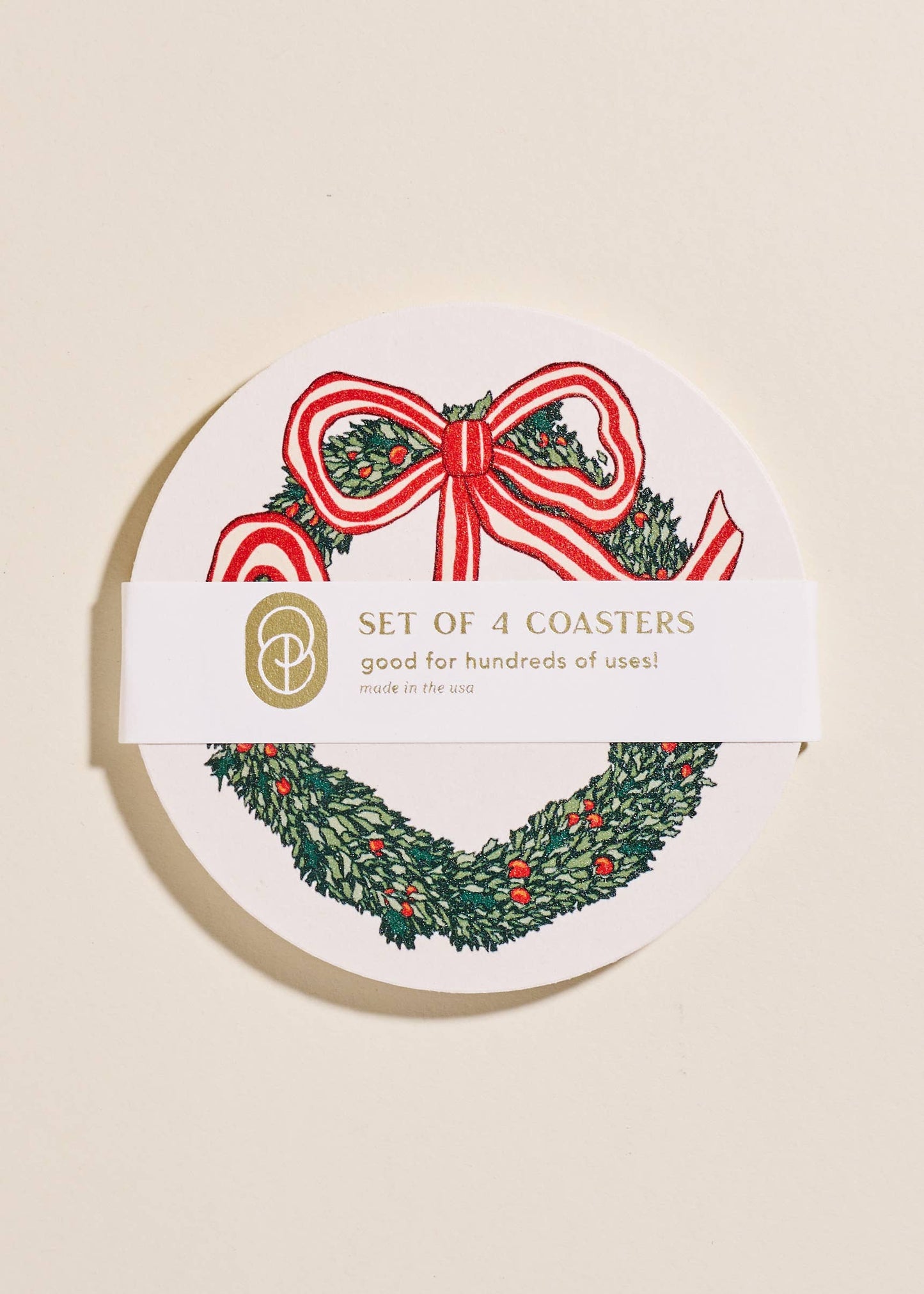Holiday Wreath Coaster Set
