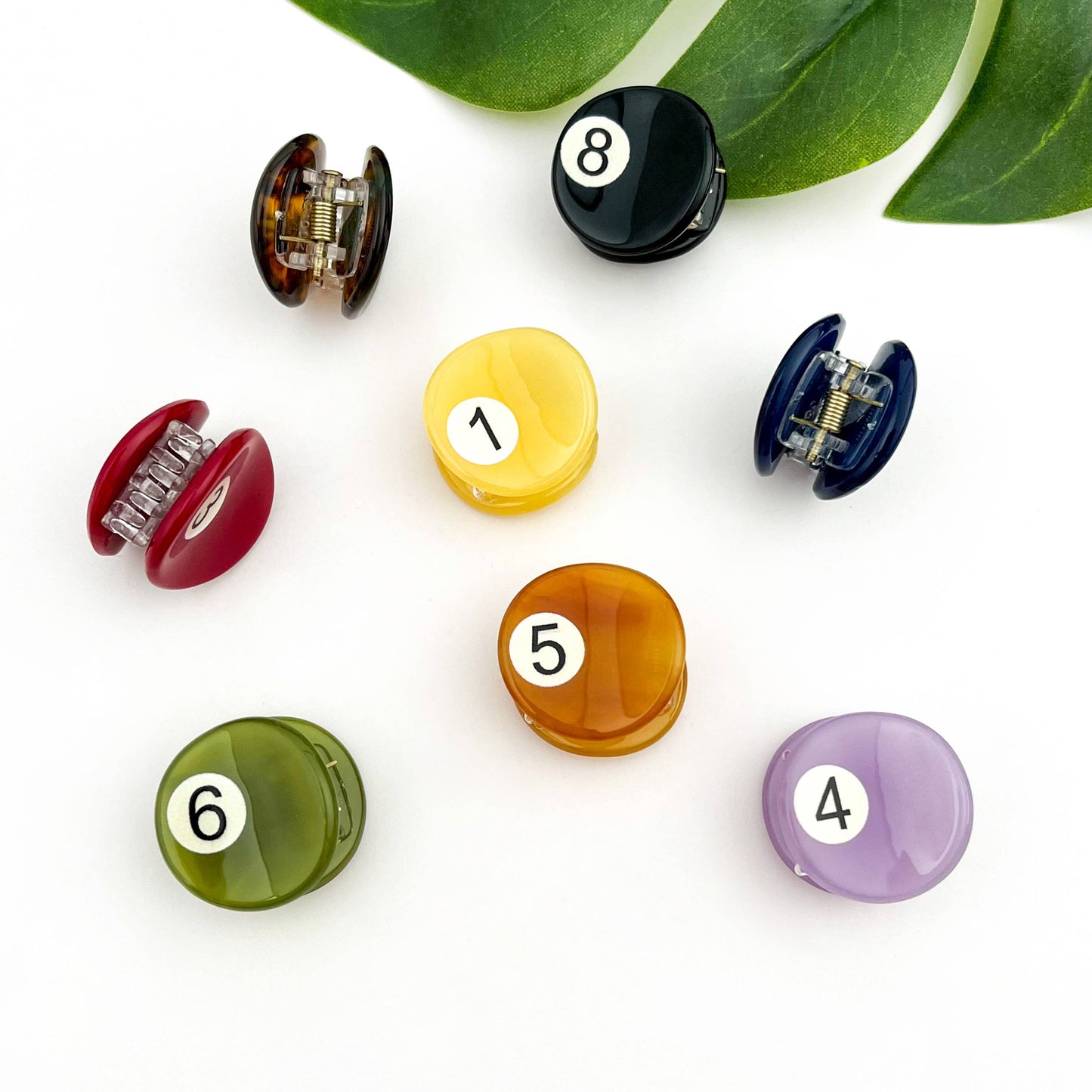 Mini Billiard Ball Acetate Claw Clip