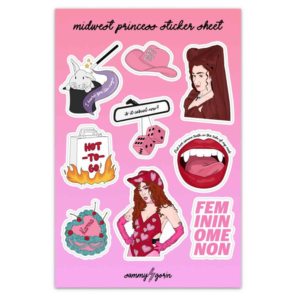 Chappell Roan "Midwest Princess" Sticker Sheet