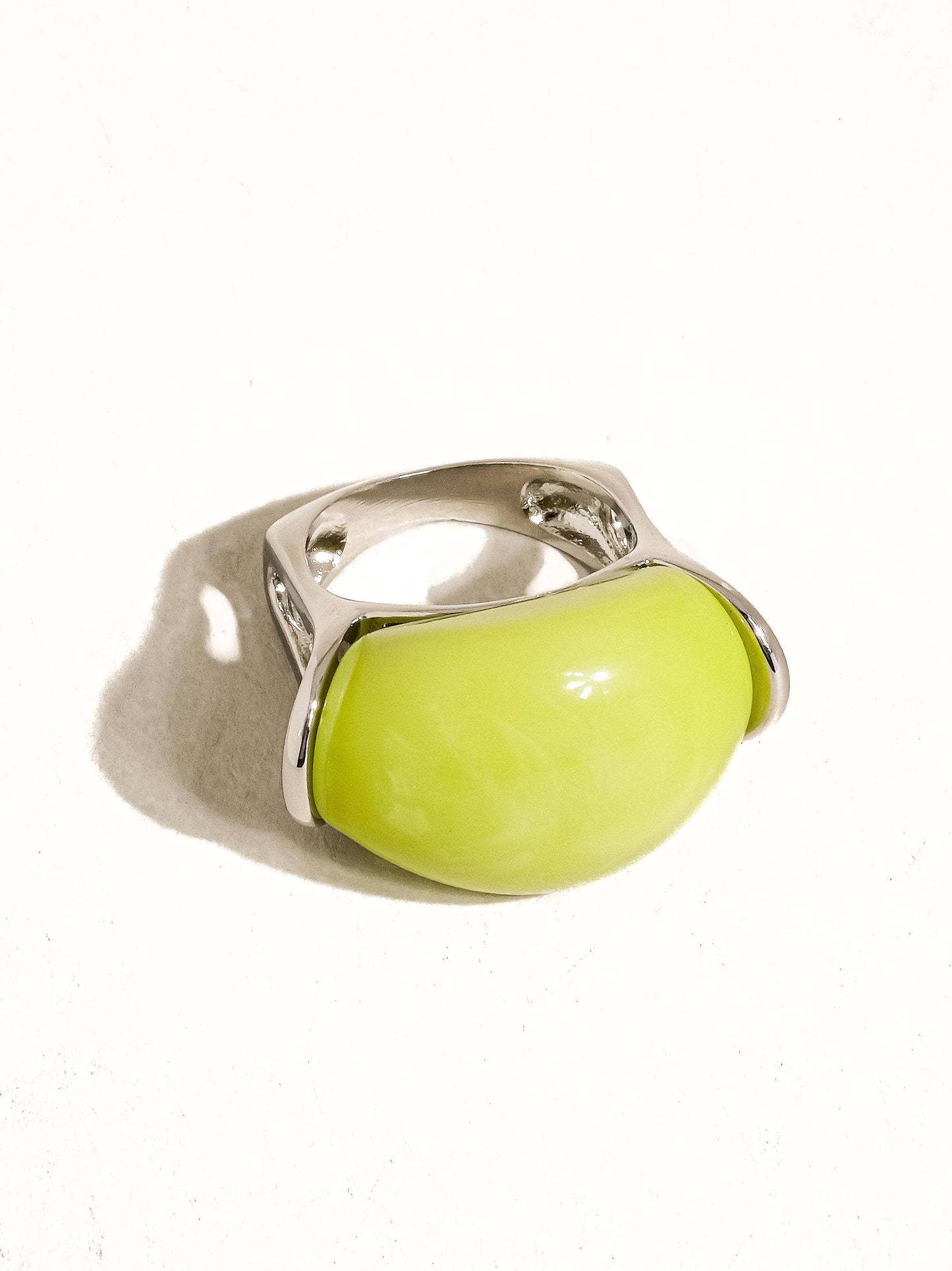 Nanette Platinum Green Jade Statement Ring