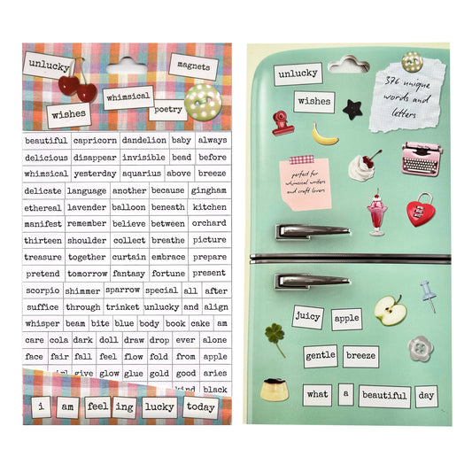Whimsical Poetry Magnets | 376 Unique Words & Letters