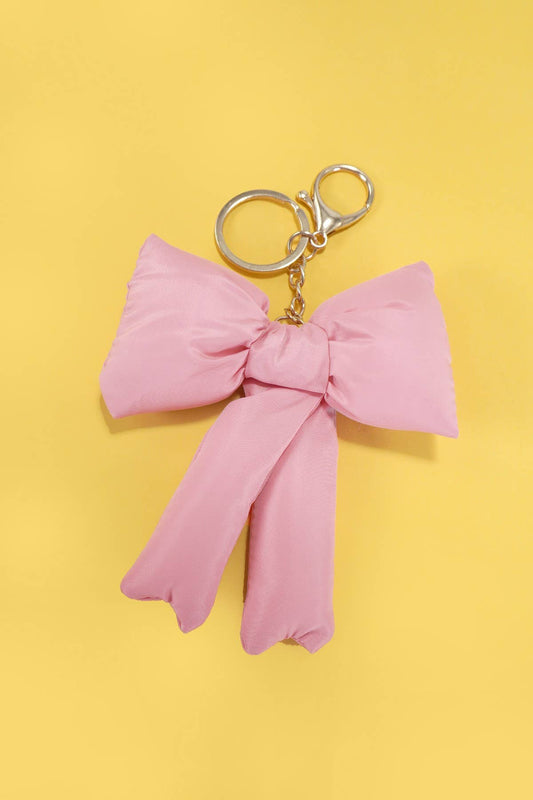 Puffy Bow Ribbon Bag Charm Keychain