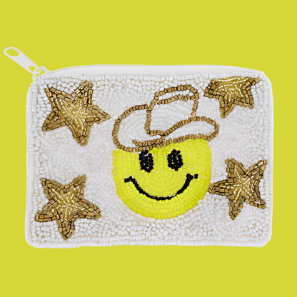 "Smiley Face Cowgirl" Beaded Coin Purse