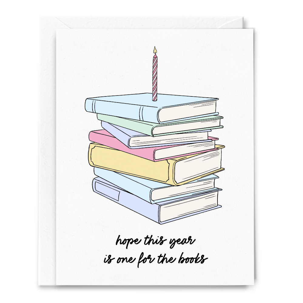 "One For The Books" Bookish Birthday Card