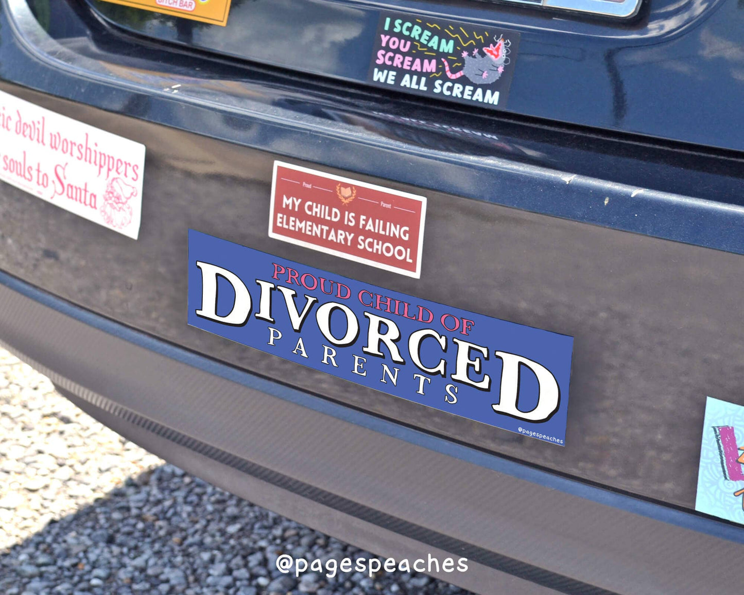 Divorced Parents Bumper Sticker: Sticker
