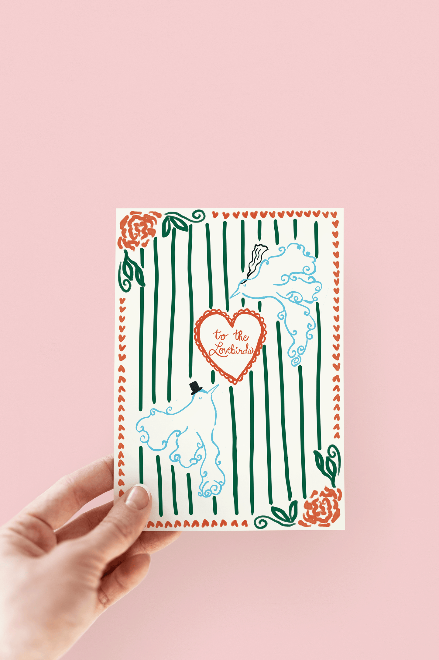 "To The Lovebirds" Wedding Greeting Card