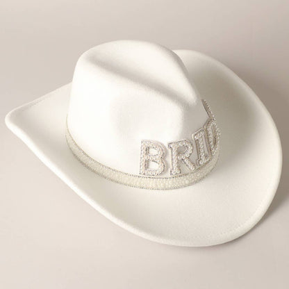 "BRIDE" Pearl Cowboy Hat