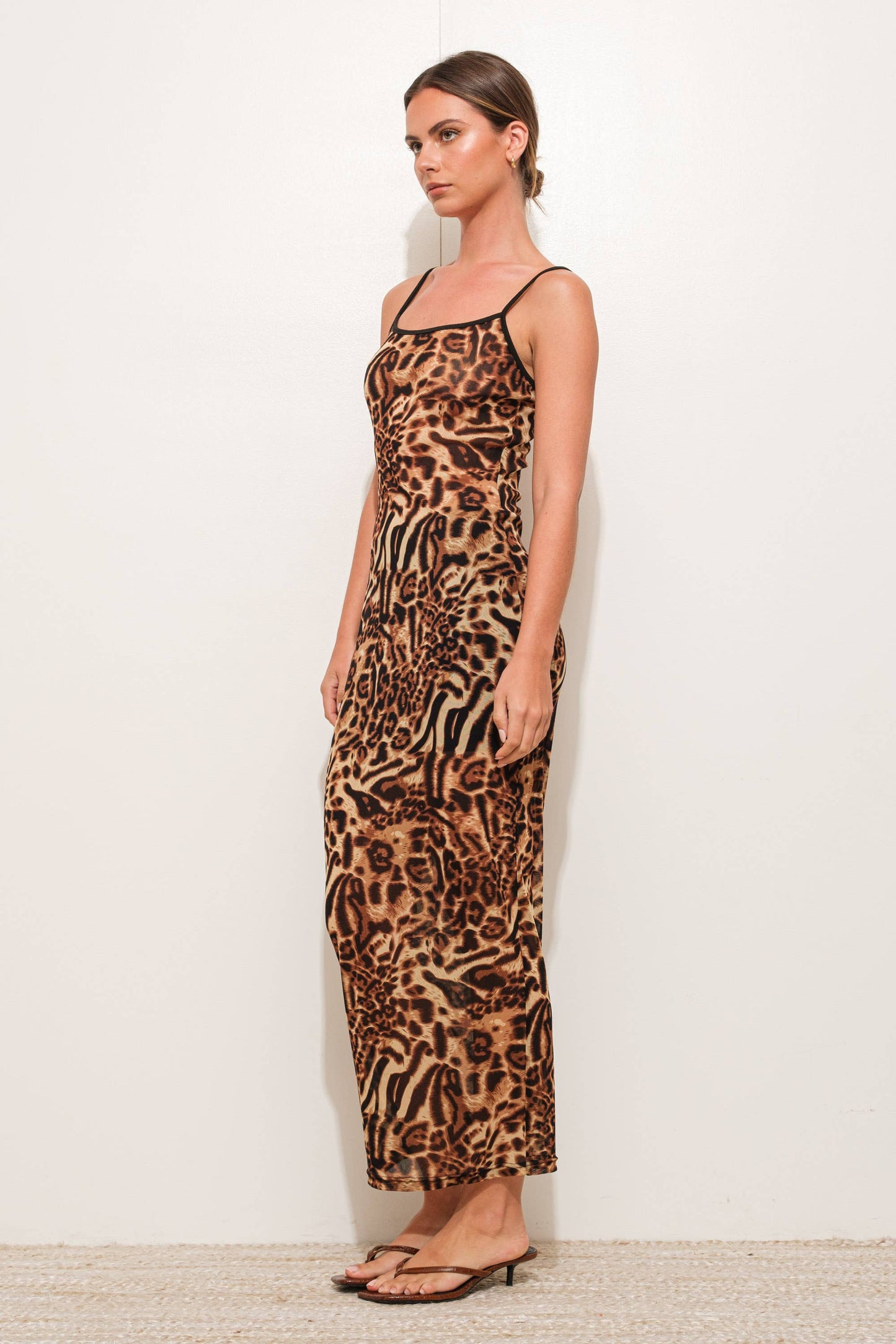 Kennedy Leopard Mesh Maxi Dress