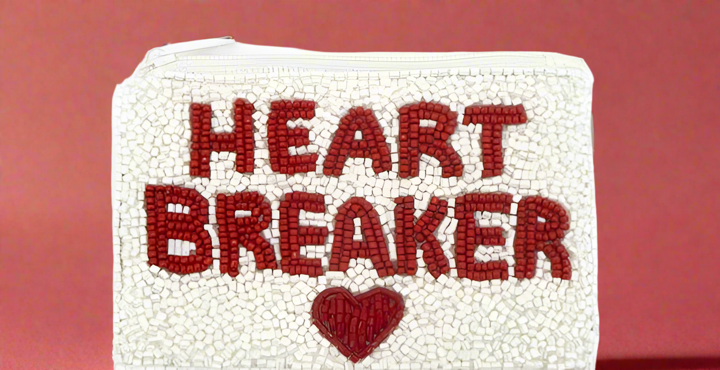 "Heart Breaker" Beaded Coin Purse