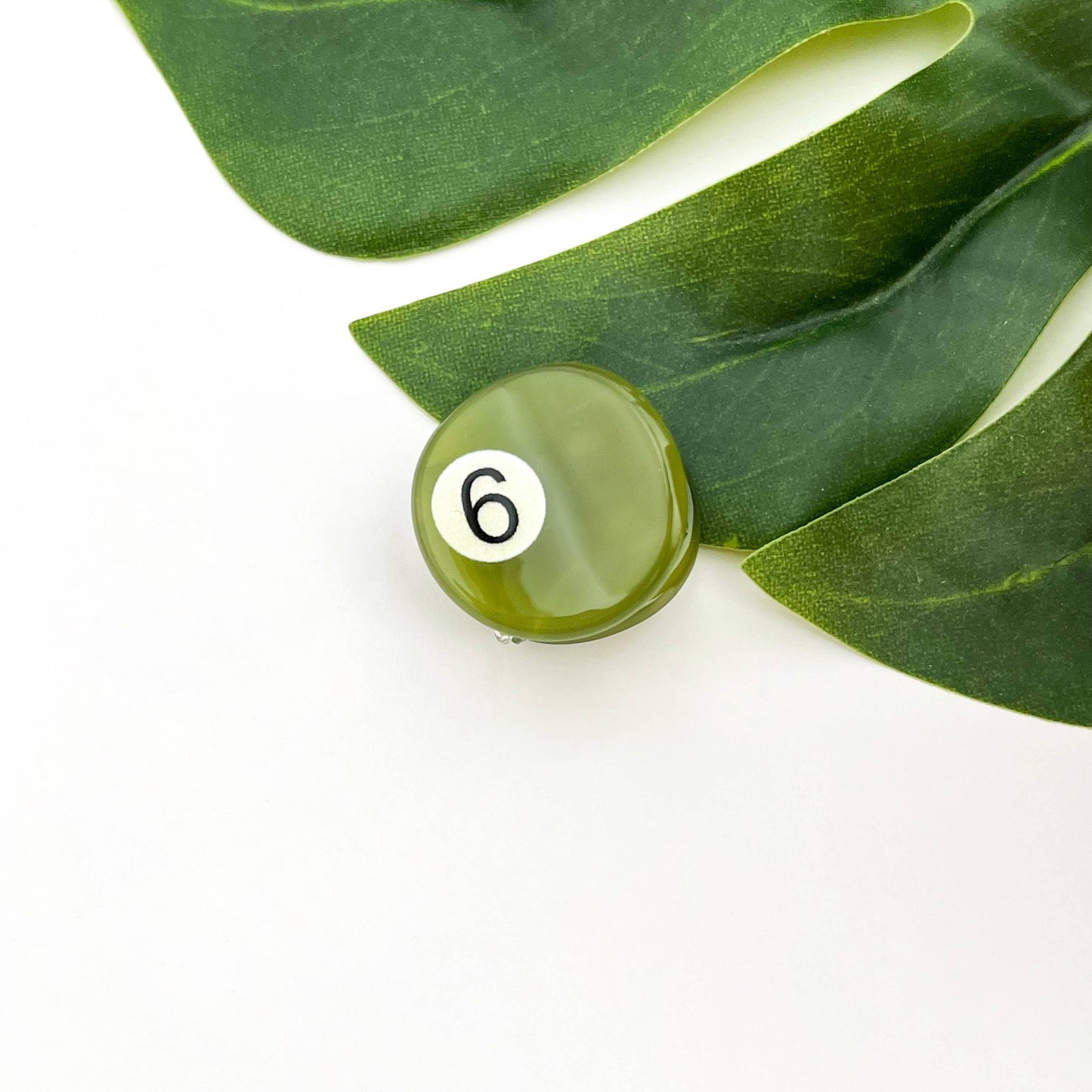 Mini Billiard Ball Acetate Claw Clip