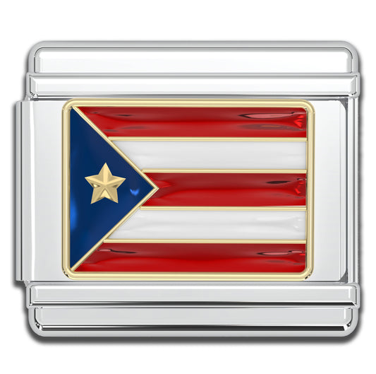 Puerto Rico Flag Italian Charm