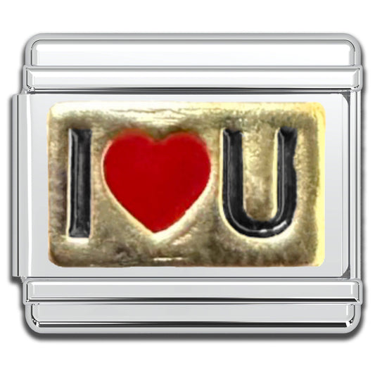 "I <3 U" Italian Charm