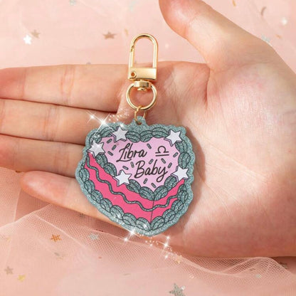 Zodiac Vintage Cake Keychain