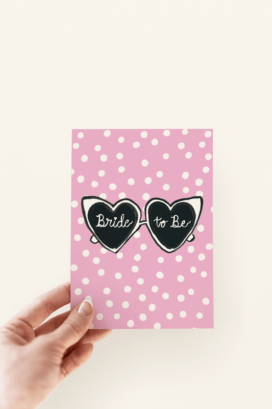 "Bride To Be" Heart Sunglasses Greeting Card