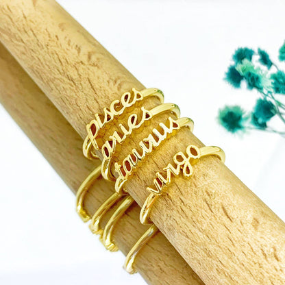 Zodiac Gold Rings