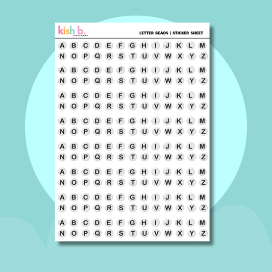 Letter Beads Sticker Sheet