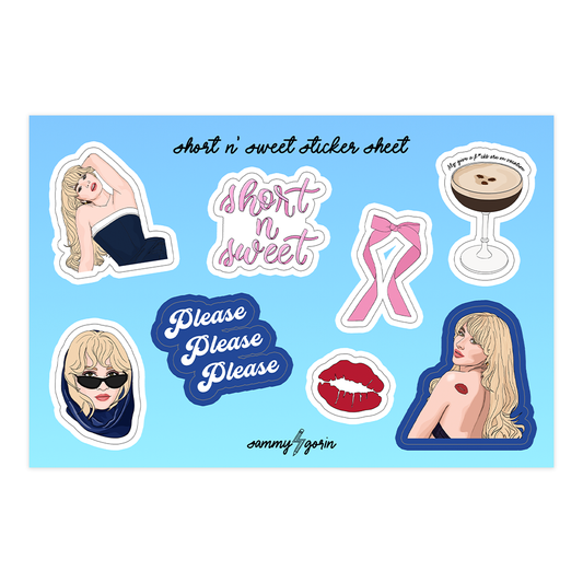 Sabrina Carpenter "Short & Sweet" Sticker Sheet