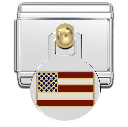 American Flag Dangle Italian Charm