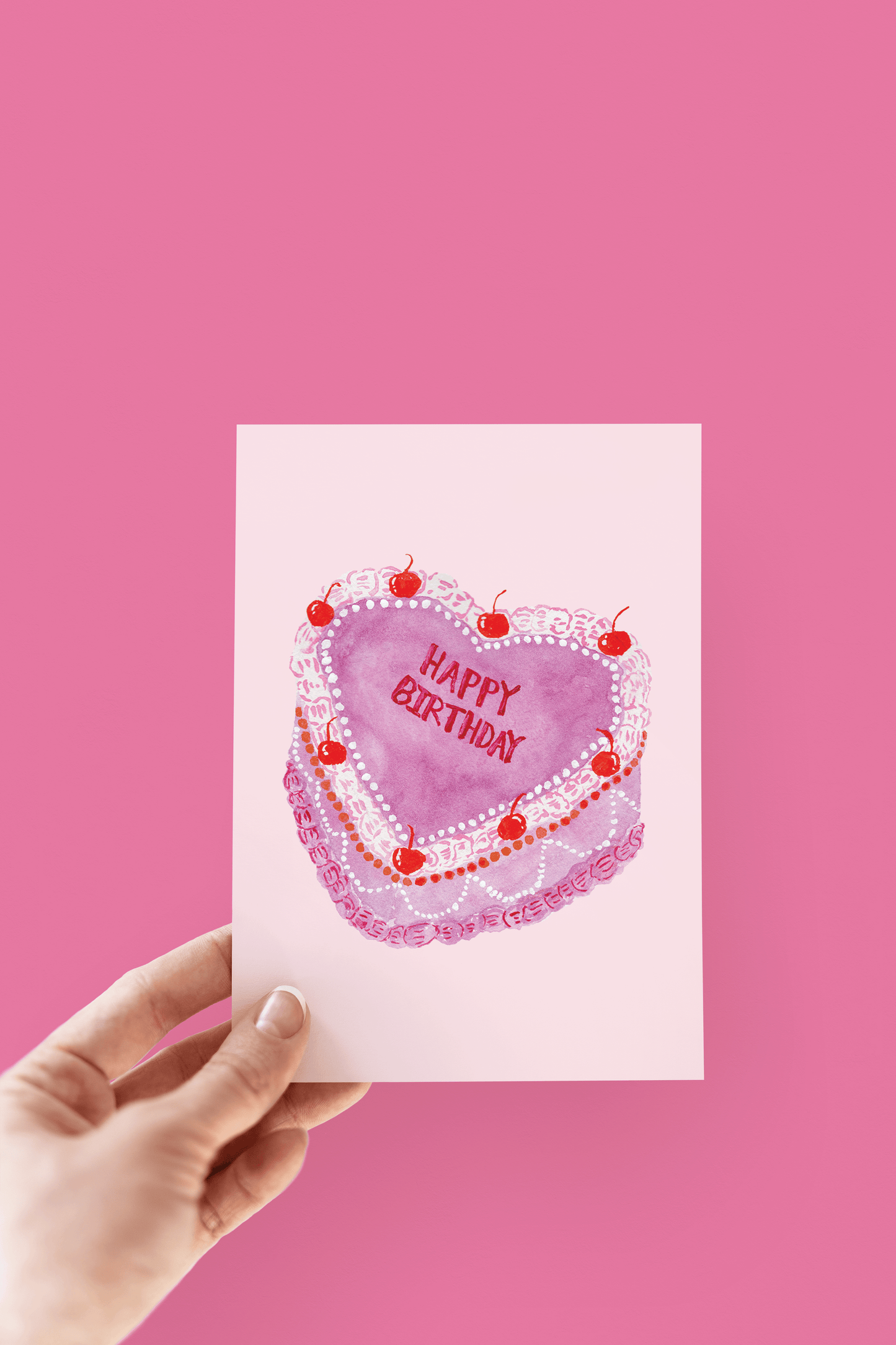 Vintage Heart Cake Greeting Card