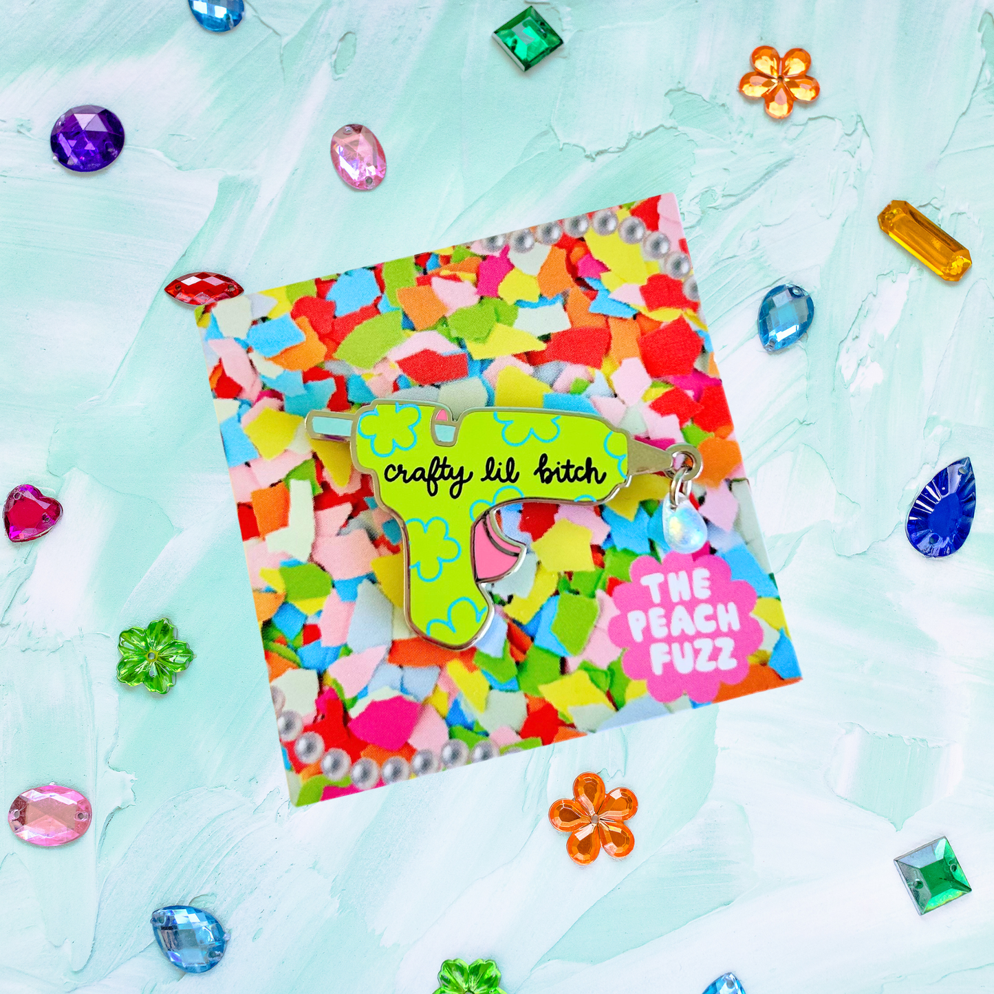 "Crafty Lil Bitch" Hot Glue Gun Enamel Pin