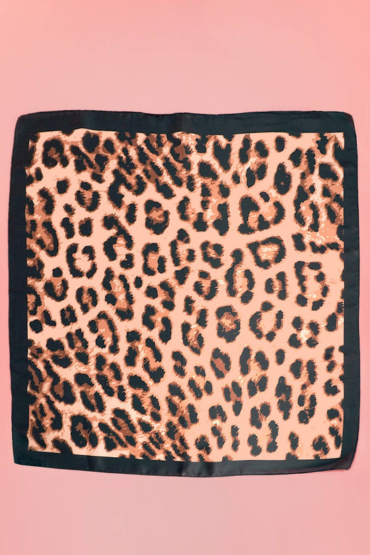 Leopard Print Silky Bandana Scarf